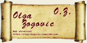 Olga Zogović vizit kartica